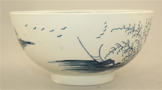 A Worcester Rock Island Strata pattern bowl, c.1770-80, 16cm